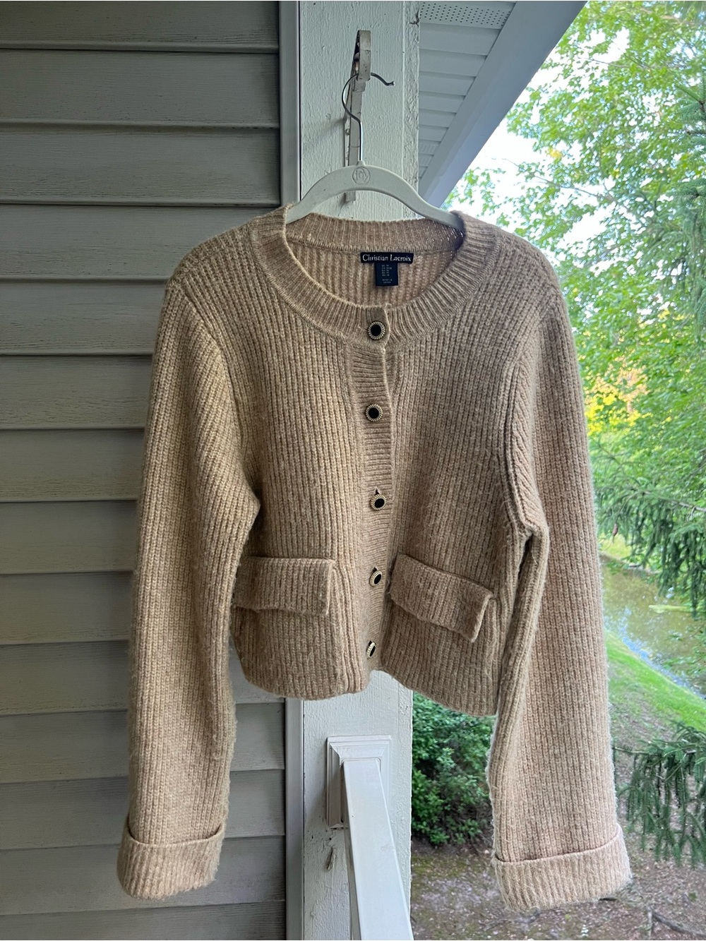 Christian Lacroix Beige Button-Front Cardigan